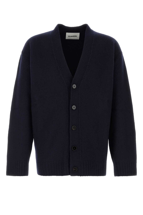 Jil Sander 100% Wool cardigan in navy