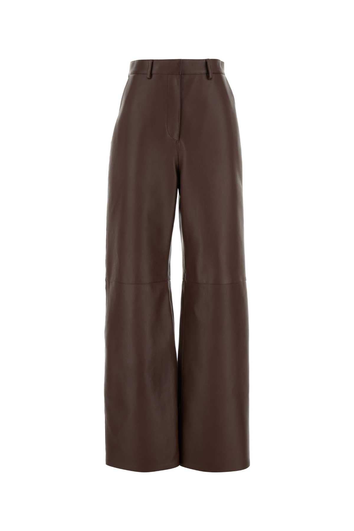 Chocolate Nappa Leather Pant Chocolatebrown Exterior: Lamb Pantaloni