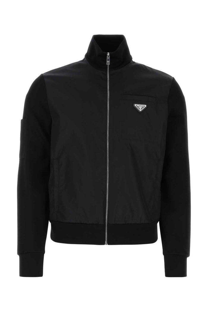 Black Cotton Blend Jacket F0806 Giubbini