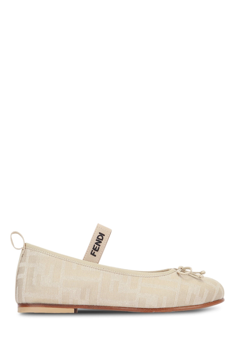 Fendi Kids 65% Polyamide ballet flat in beige