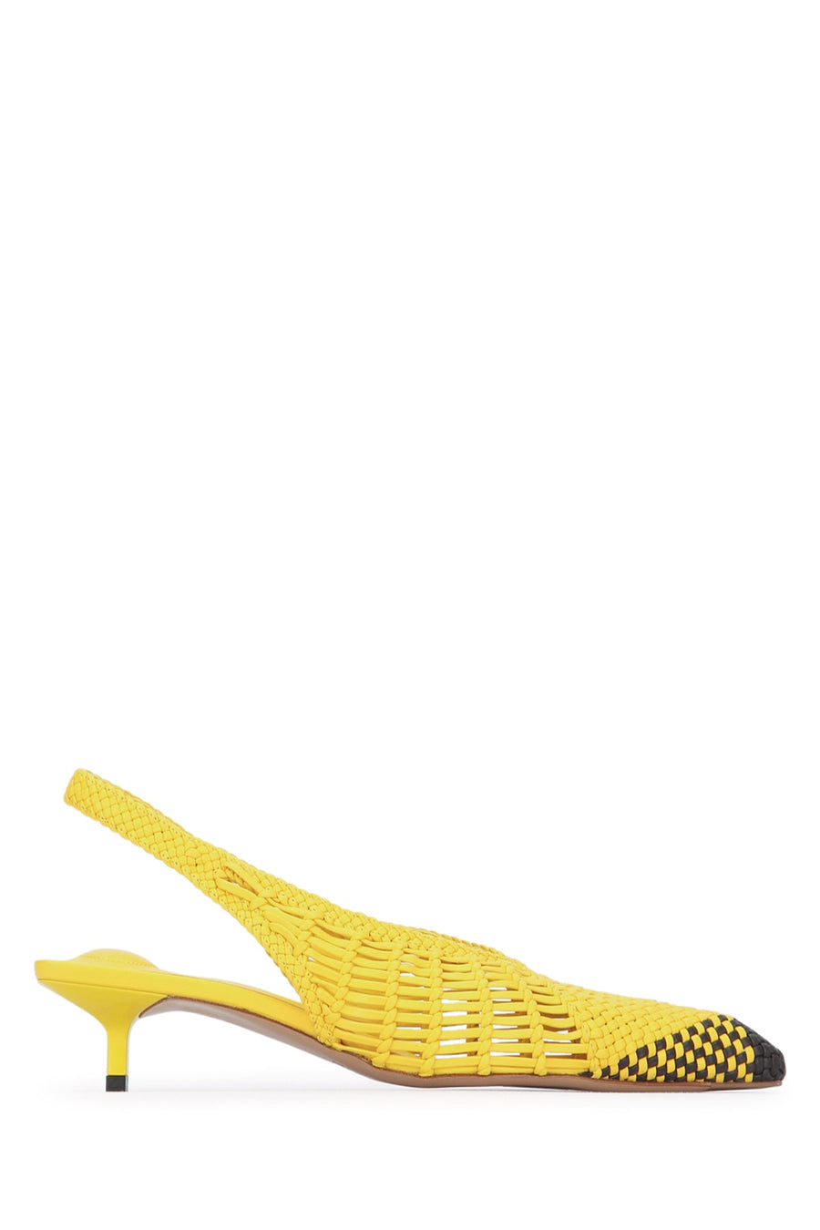 Jacquemus Cubisto Leather slingback heel in yellow