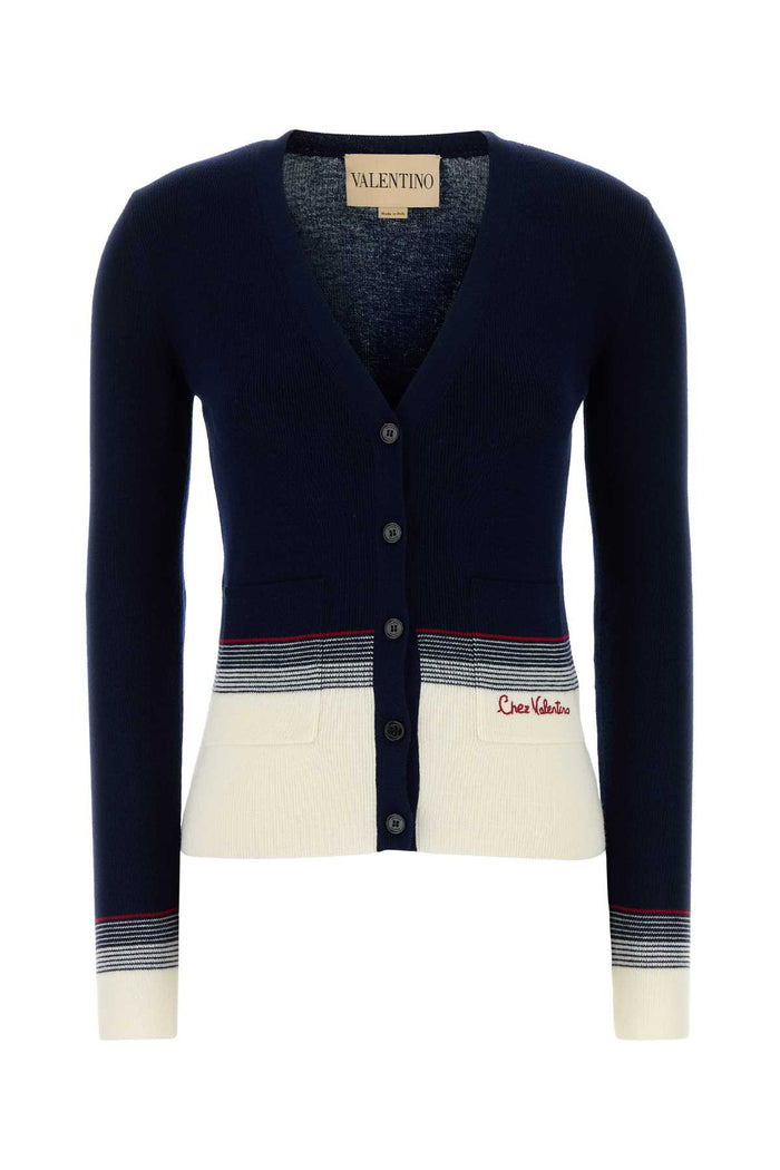 Navy Blue Wool Cardigan Navybetulla Maglieria