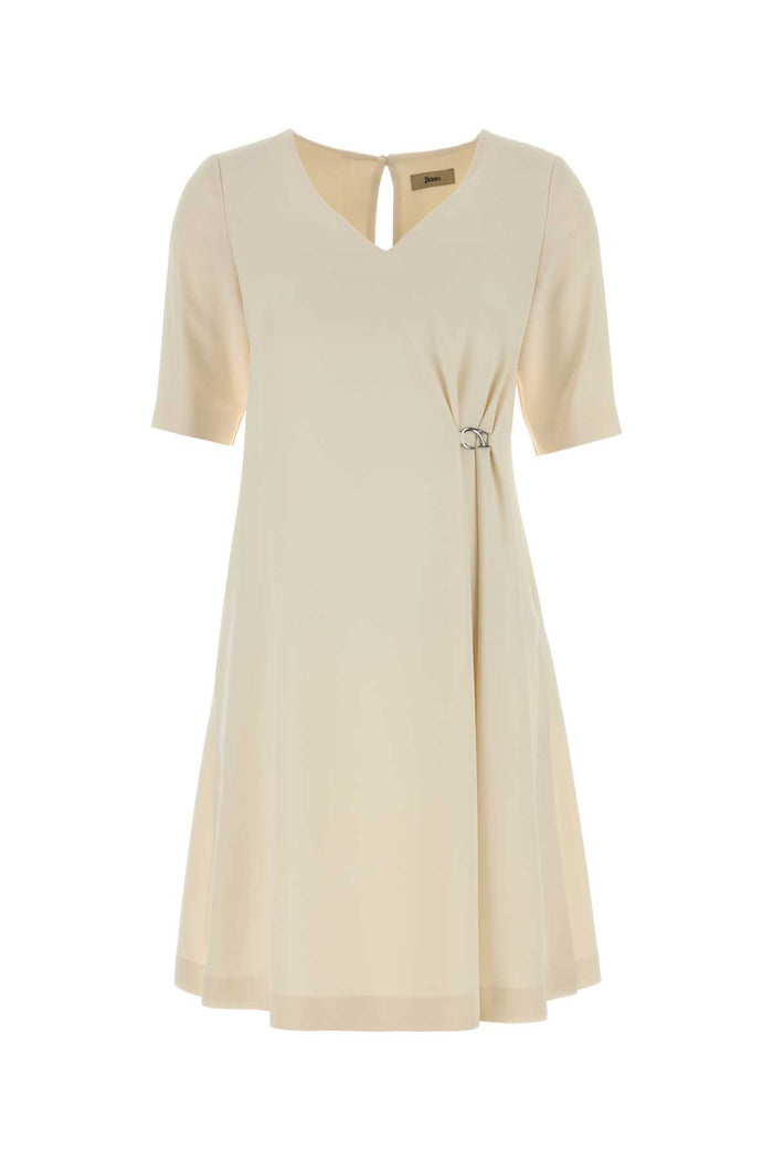 Ivory Stretch Crepe Dress Bianco Exterior: Polyester Elastane Abiti