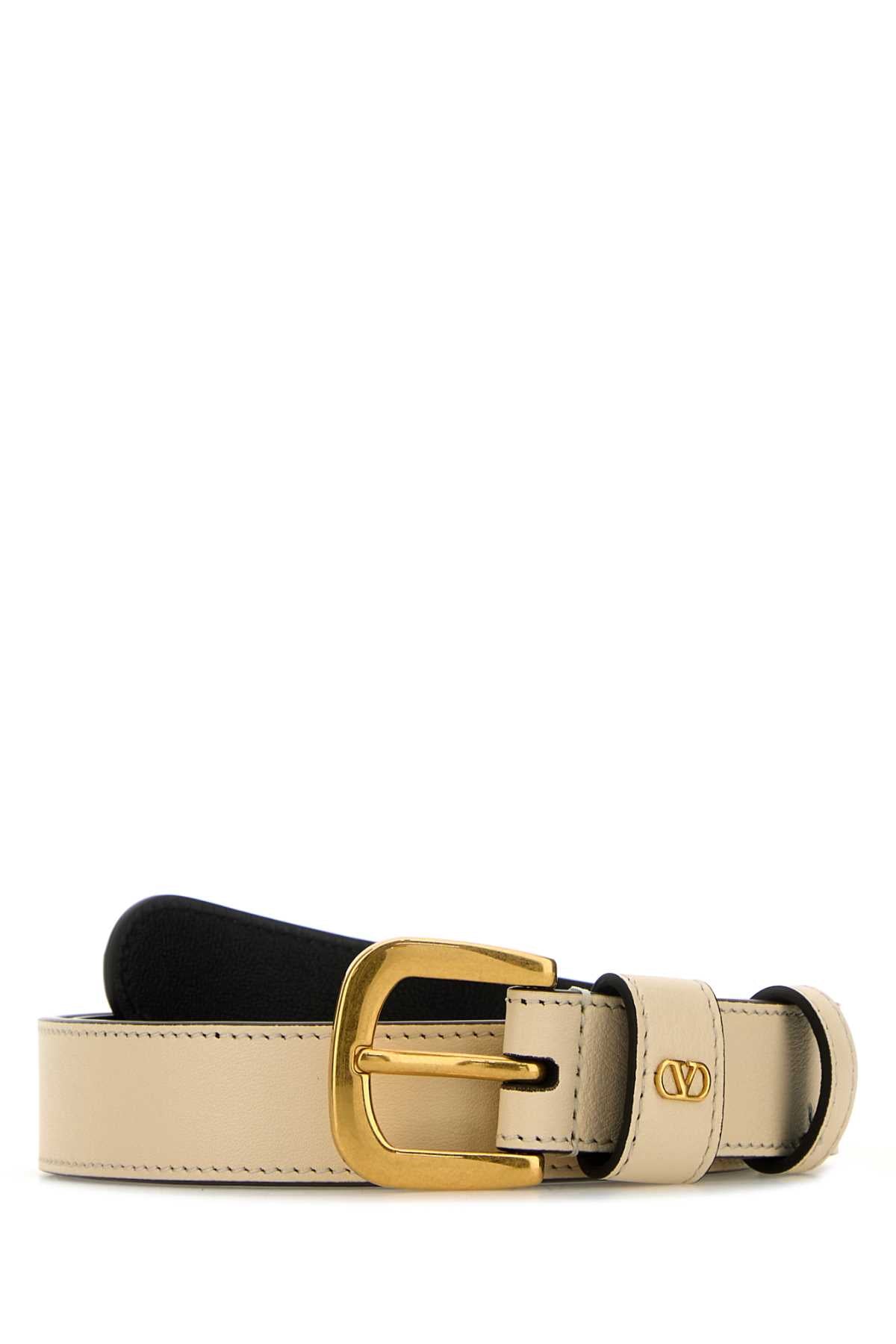 Ivory Leather Belt Butterwhite Cinture