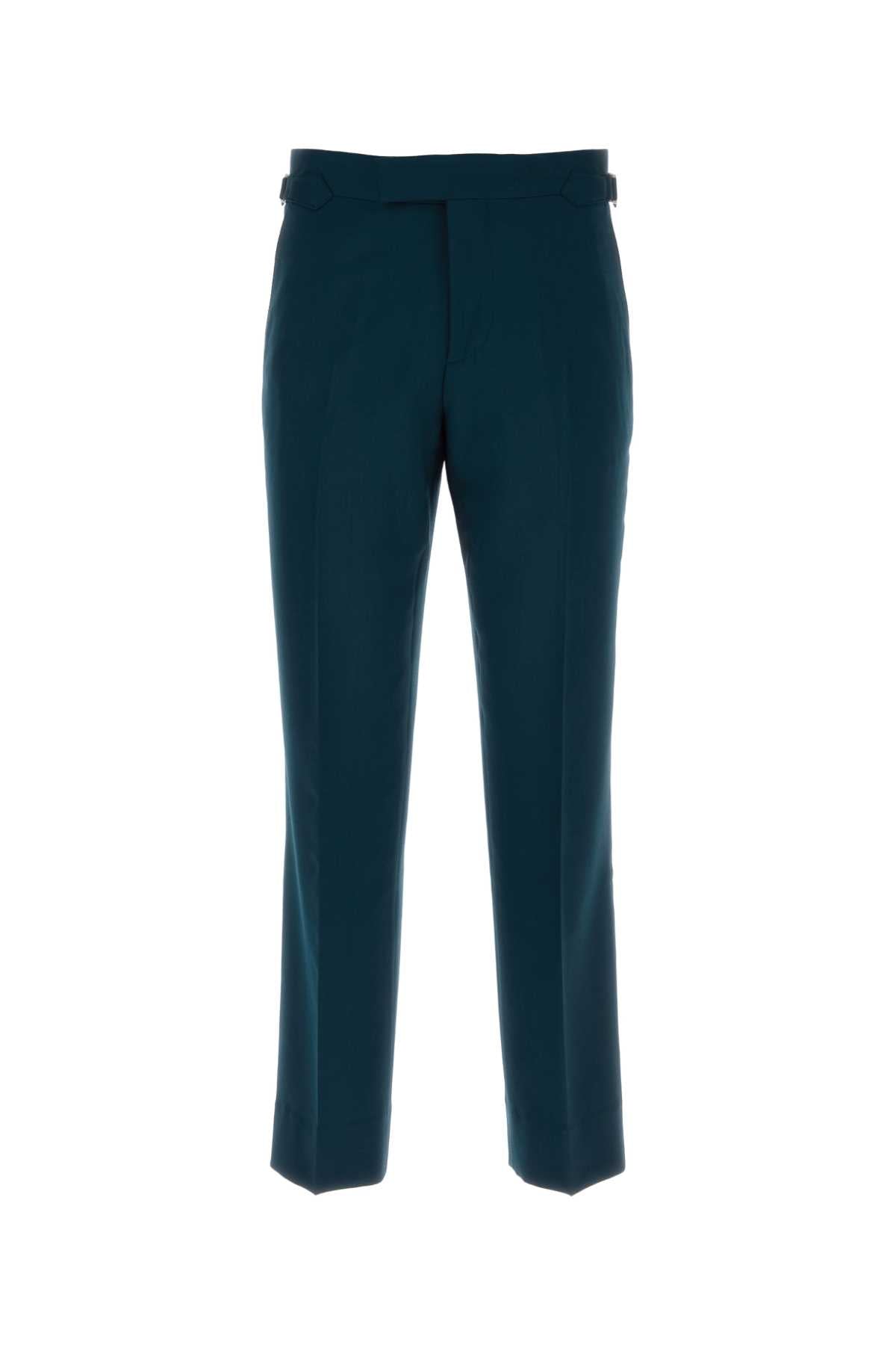 Petrol Blue Wool Sang Pant K411 Exterior: Pantaloni