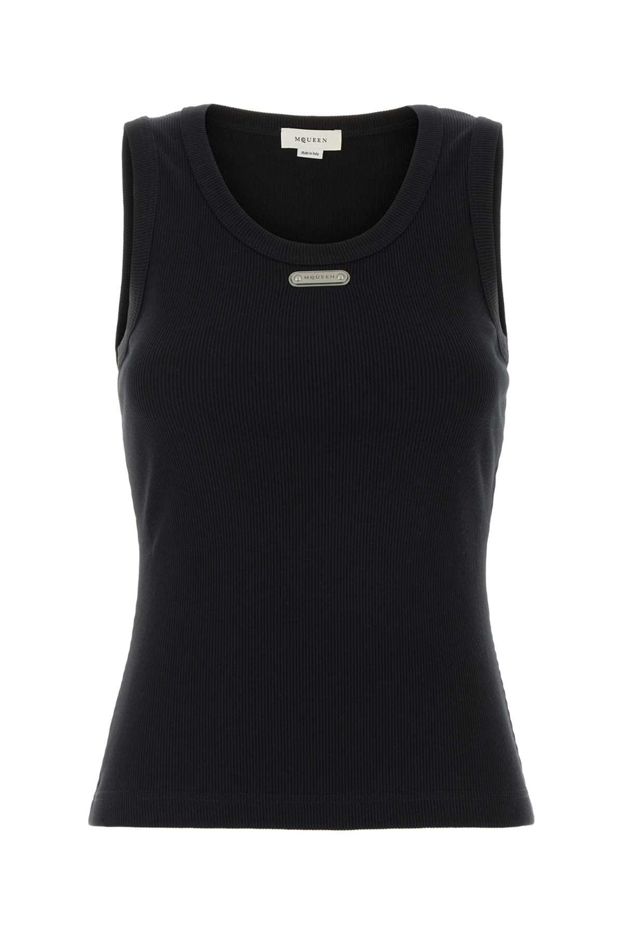 Alexander McQueen 98% Cotton tank top in black