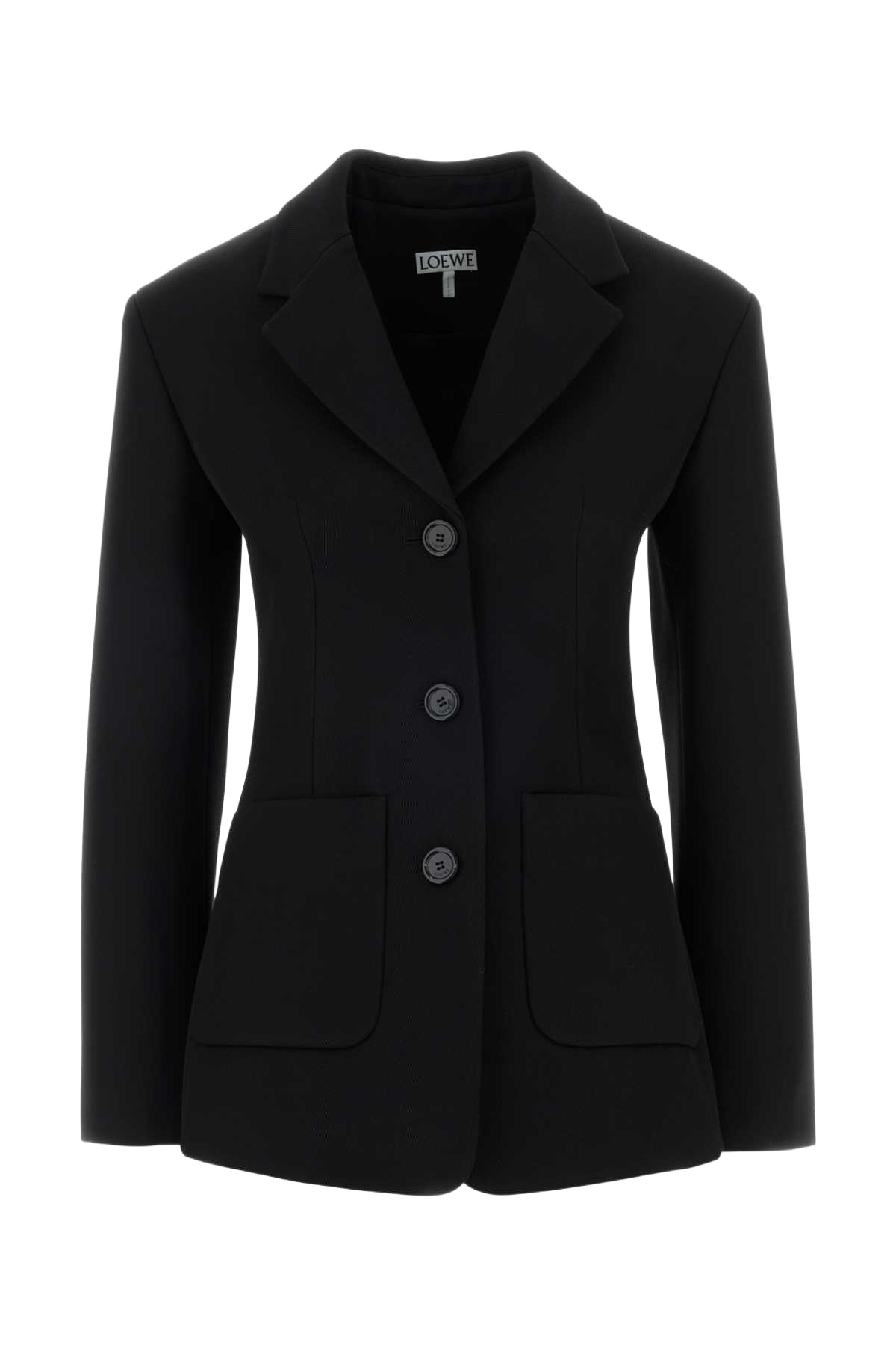 Black Wool Blend Blazer Giacche E Gilet