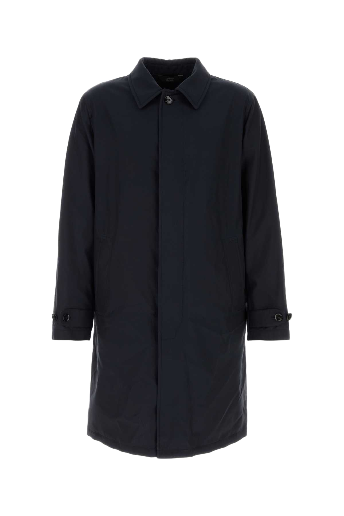 Midnight Blue Silk Overcoat Cappotti