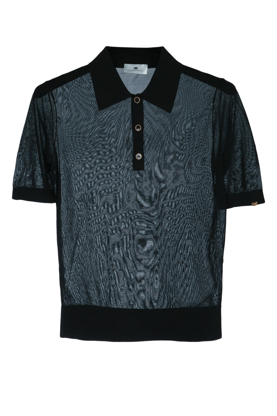 Elisabetta Franchi Tricot 70% Viscose polo in black