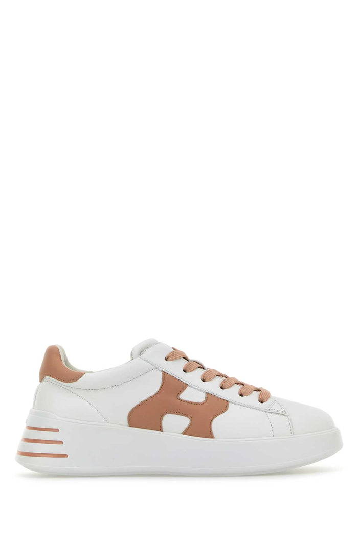 White Nappa Leather Hogan Rebel Sneakers B001s014