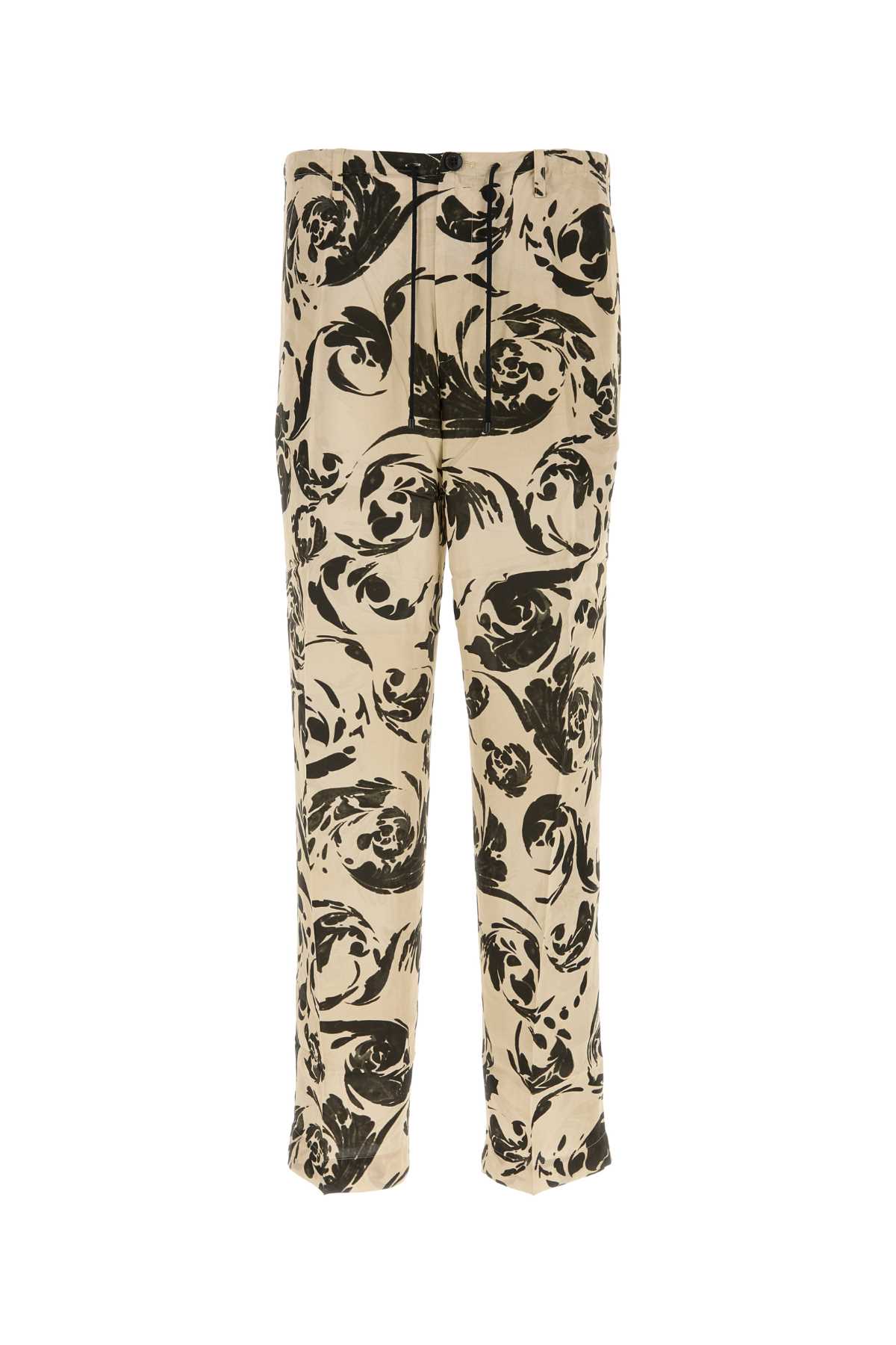 Pritned Viscose Penny Pant Black Exterior: Pantaloni