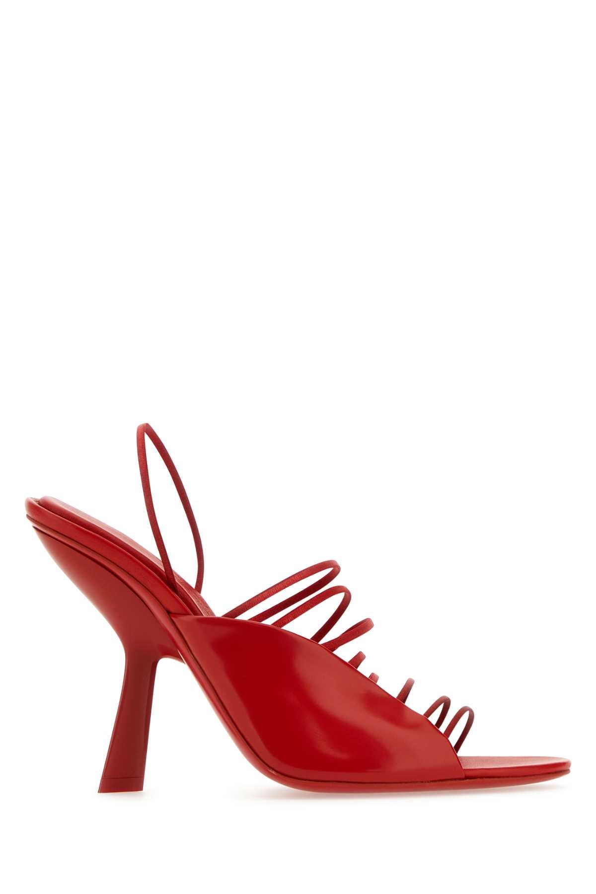 Red Leather Altaire Sandals Flamered Sandali