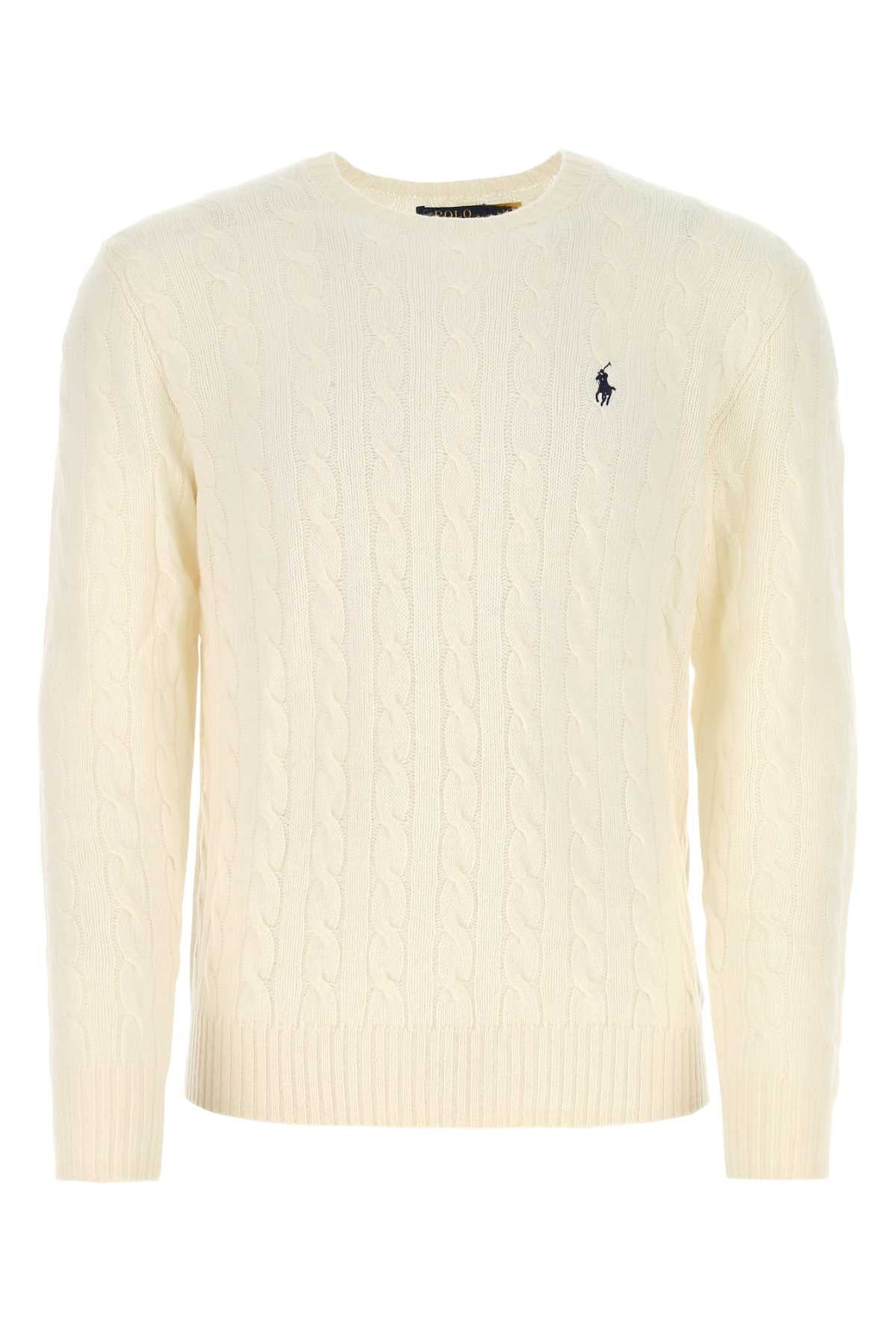 Ivory Wool Blend Sweater 010 Exterior:: Cashmere Maglieria