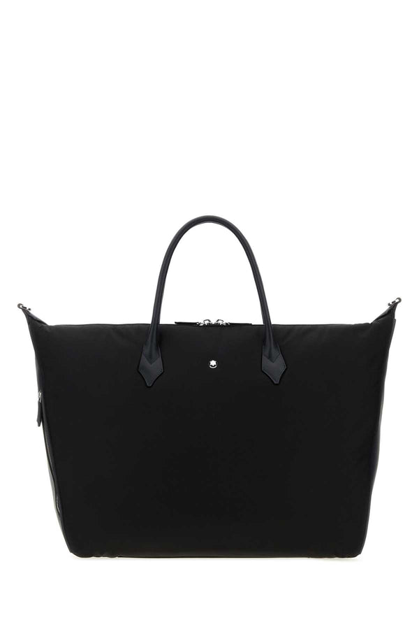 Montblanc Weekender Exterior: 100% Fabric; Lining: 100% Fabric; Finishing: Silver metal travel bag in black