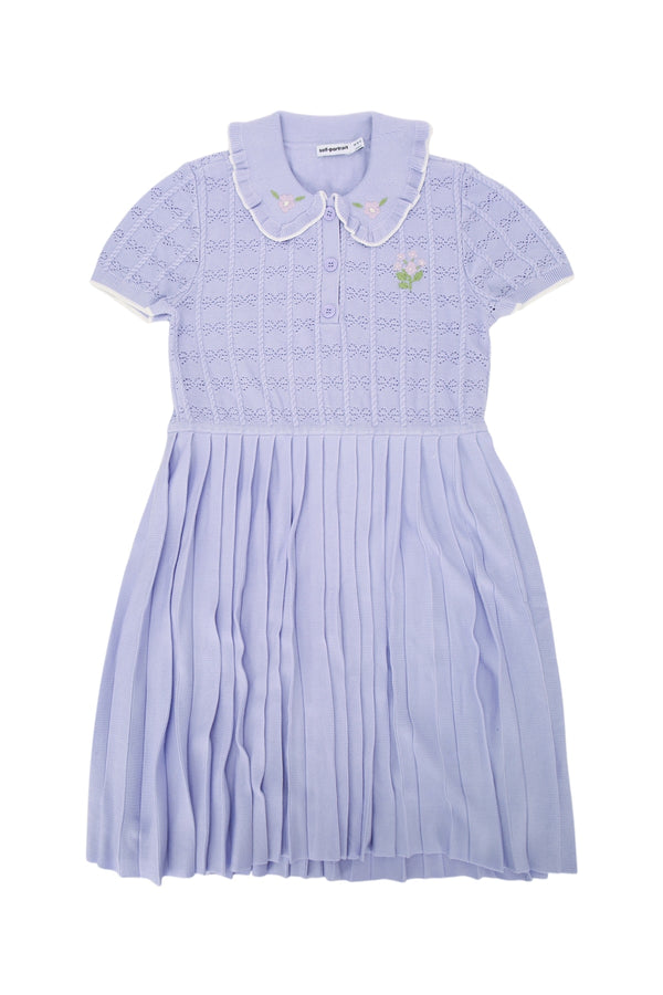 Self Portrait Kids Pleated Main: 80% Viscose dress in purple