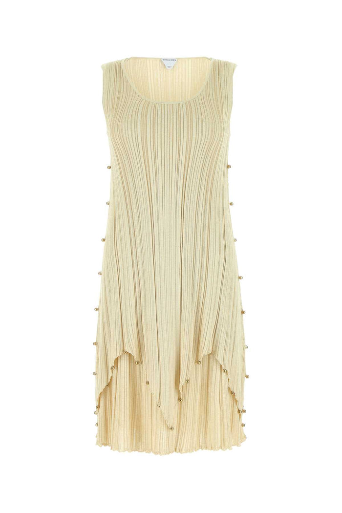 Gold Polyester Blend Dress 7112 Exterior: Viscose Abiti