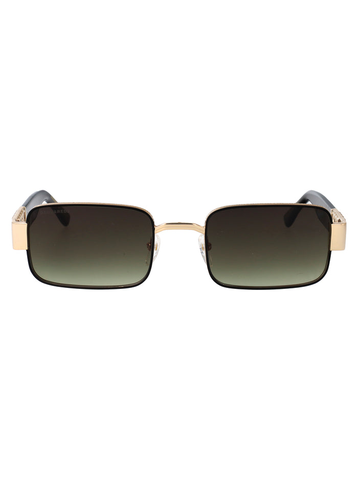 D2 0156-S Matte Gold Black Metal Sunglasses