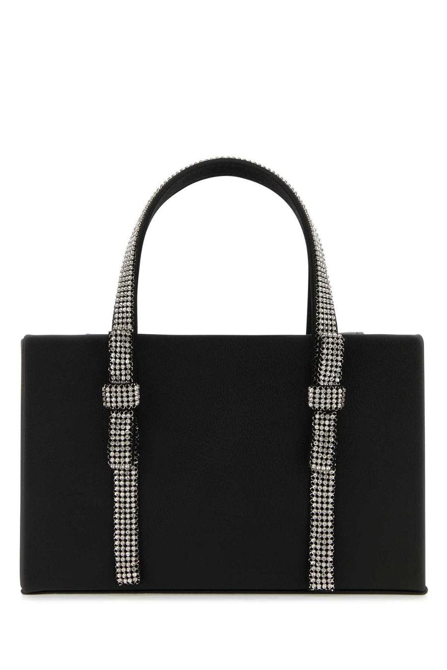 Kara Exterior: 100% Lamb top handle bag in black