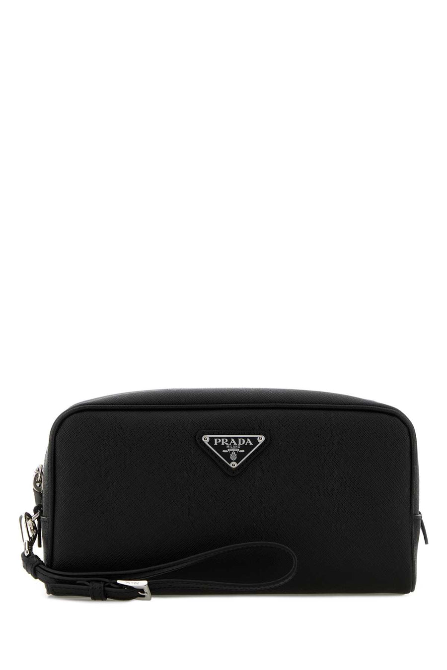 Prada Exterior: 100% Leather travel wallet in black