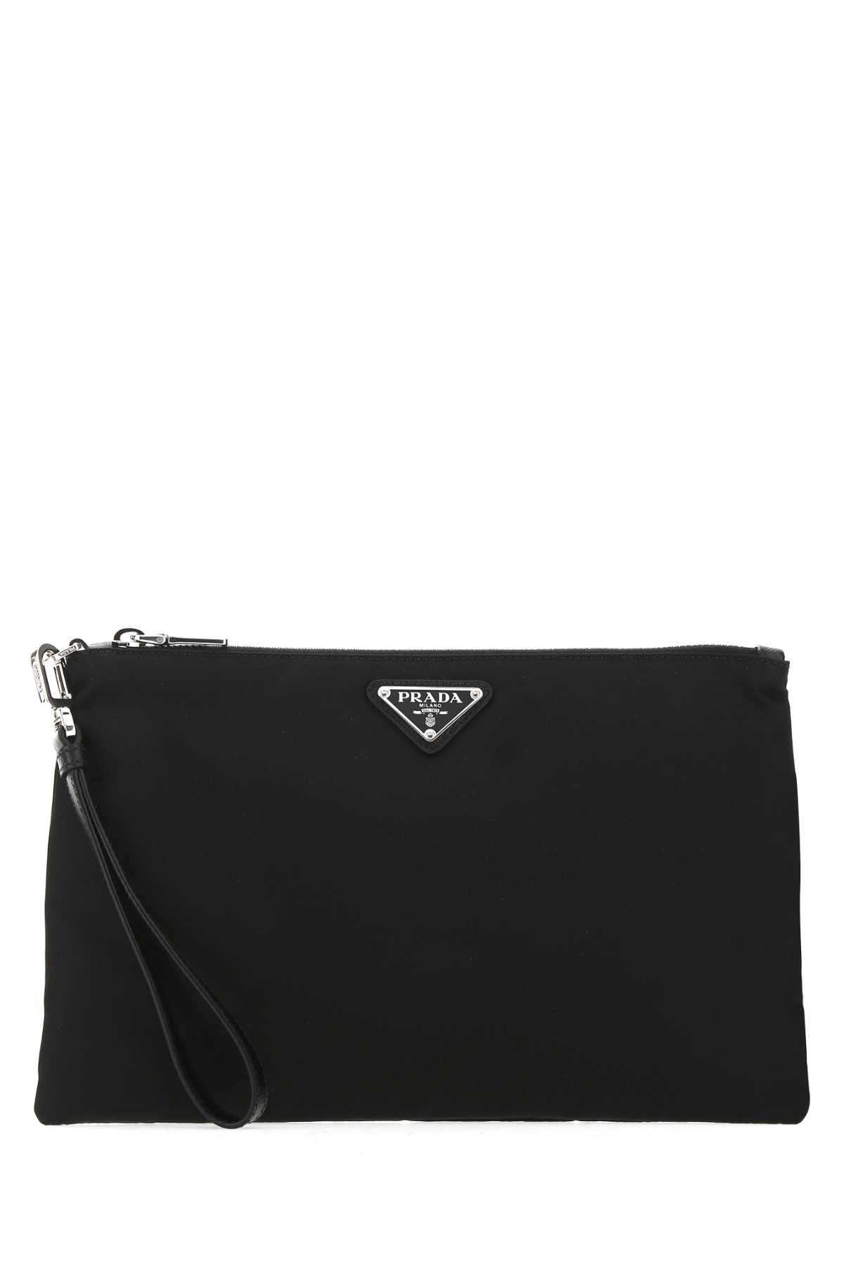 Nero Poliammidericiclata-vitello Clutch