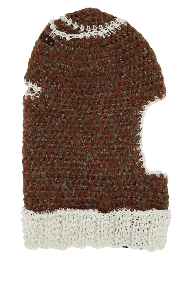 Vitelli CUFFIA 100% Regenerated yarns (Hemp twine balaclava in brown