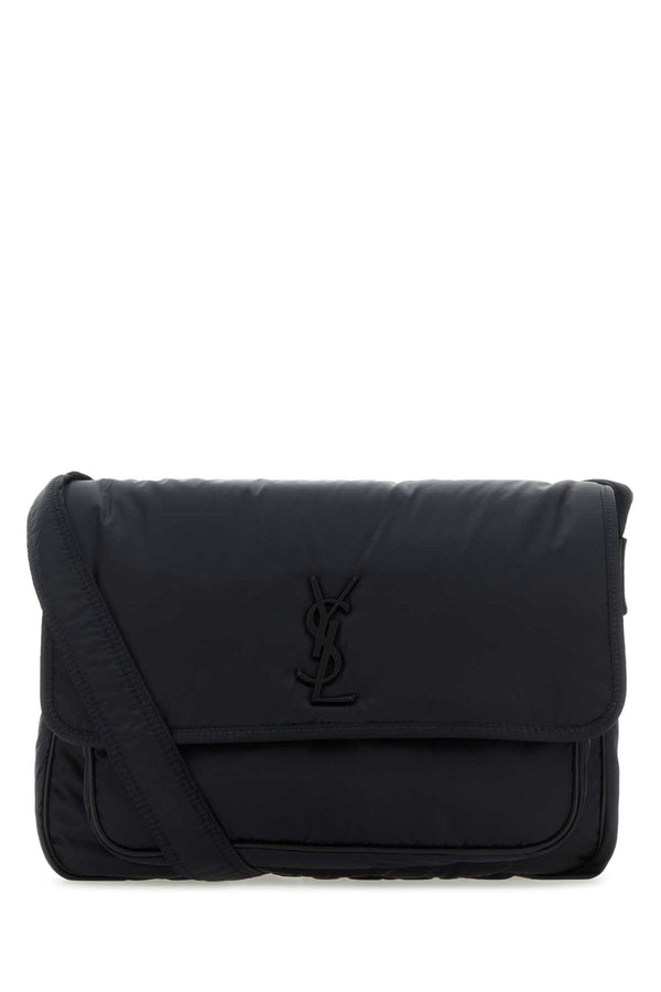 Saint Laurent Exterior: 100% Nylon; Lining: 100% Nylon; Finishing: Enameled metal crossbody bag in navy