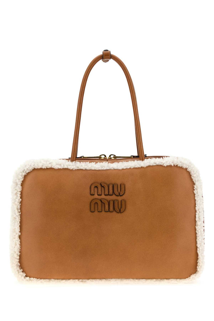Camel Leather Beau Handbag Cognacnaturale Ovisariesaries Borse A Mano