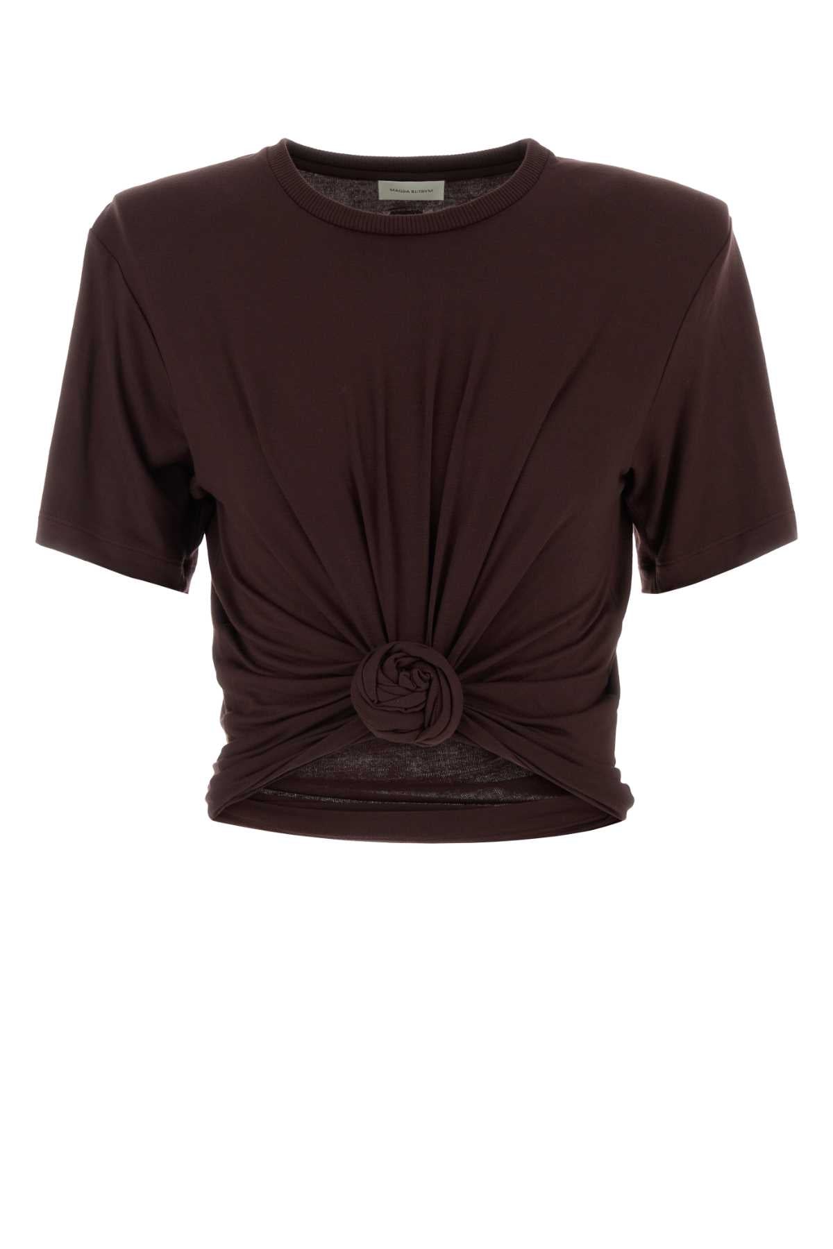 Brown Exterior: Cupro Elastane T-shirt