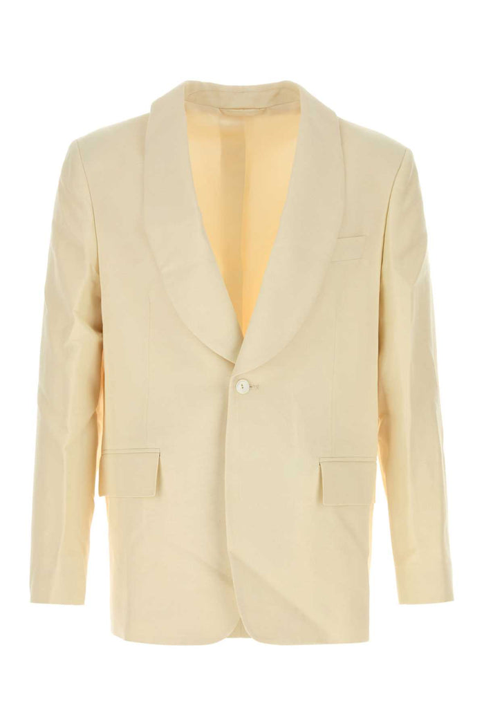 Cream Viscose Blend Blazer Giacche E Gilet
