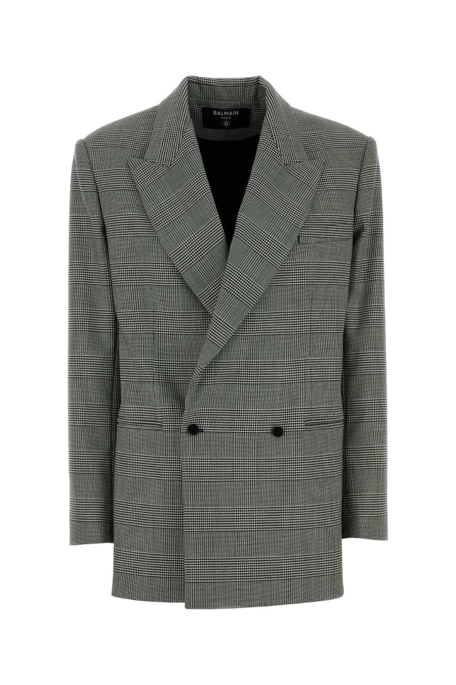 Balmain Wales 95% Virgin Wool blazer in gray