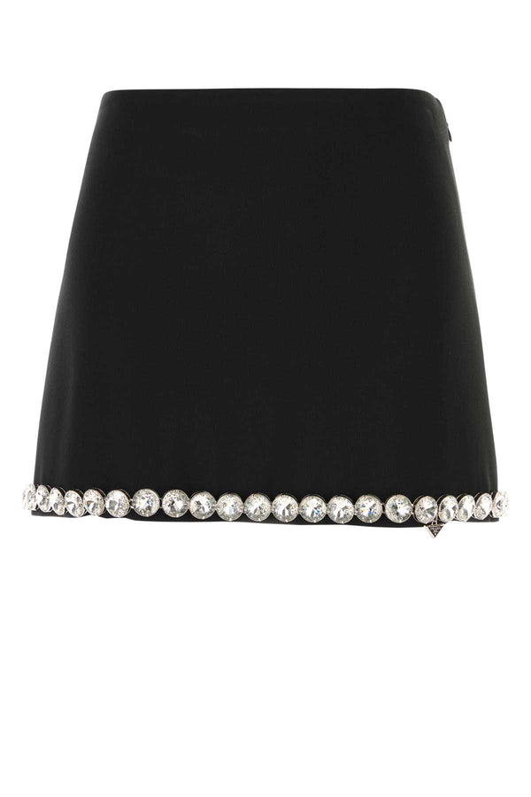 Prada Exterior: 70% Acetate 30% Viscose; Lining: 100% Cupro skirt in black