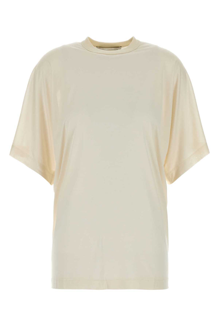 Ivory Silk Oversize T-Shirt Ecru Exterior