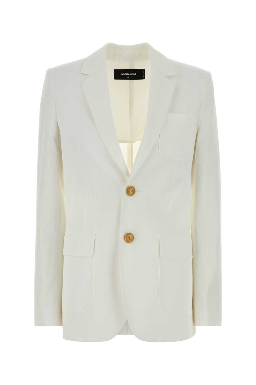 Dsquared2 Jacket Exterior: 100% Cotton; Lining: 100% Fabric blazer in white