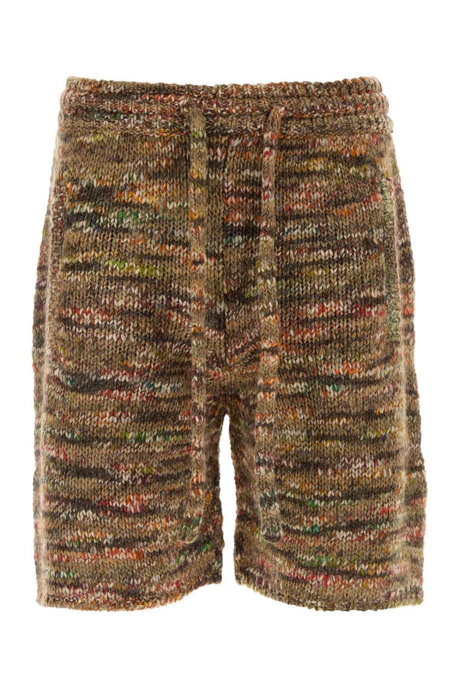 Alanui Beat 72% Virgin wool bermuda shorts in brown