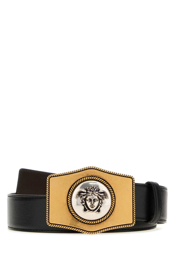Versace Exterior: 100% Leather belt in black