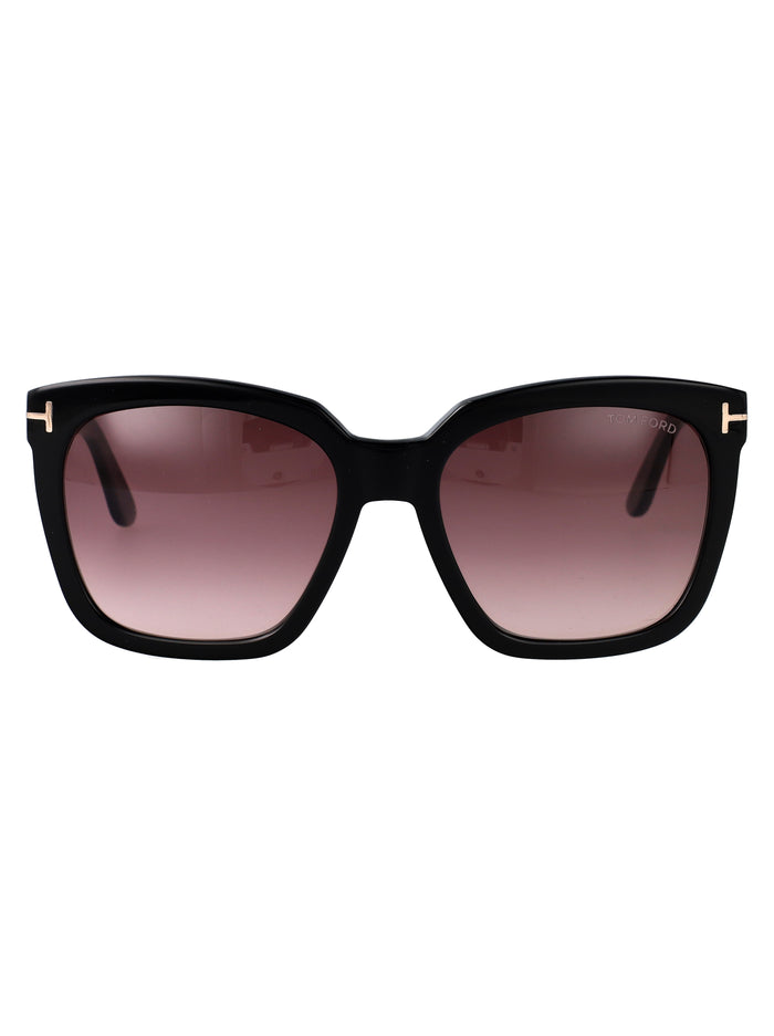 Ft0502 01t Nero Lucido / Bordeaux Grad Acetate Sunglasses