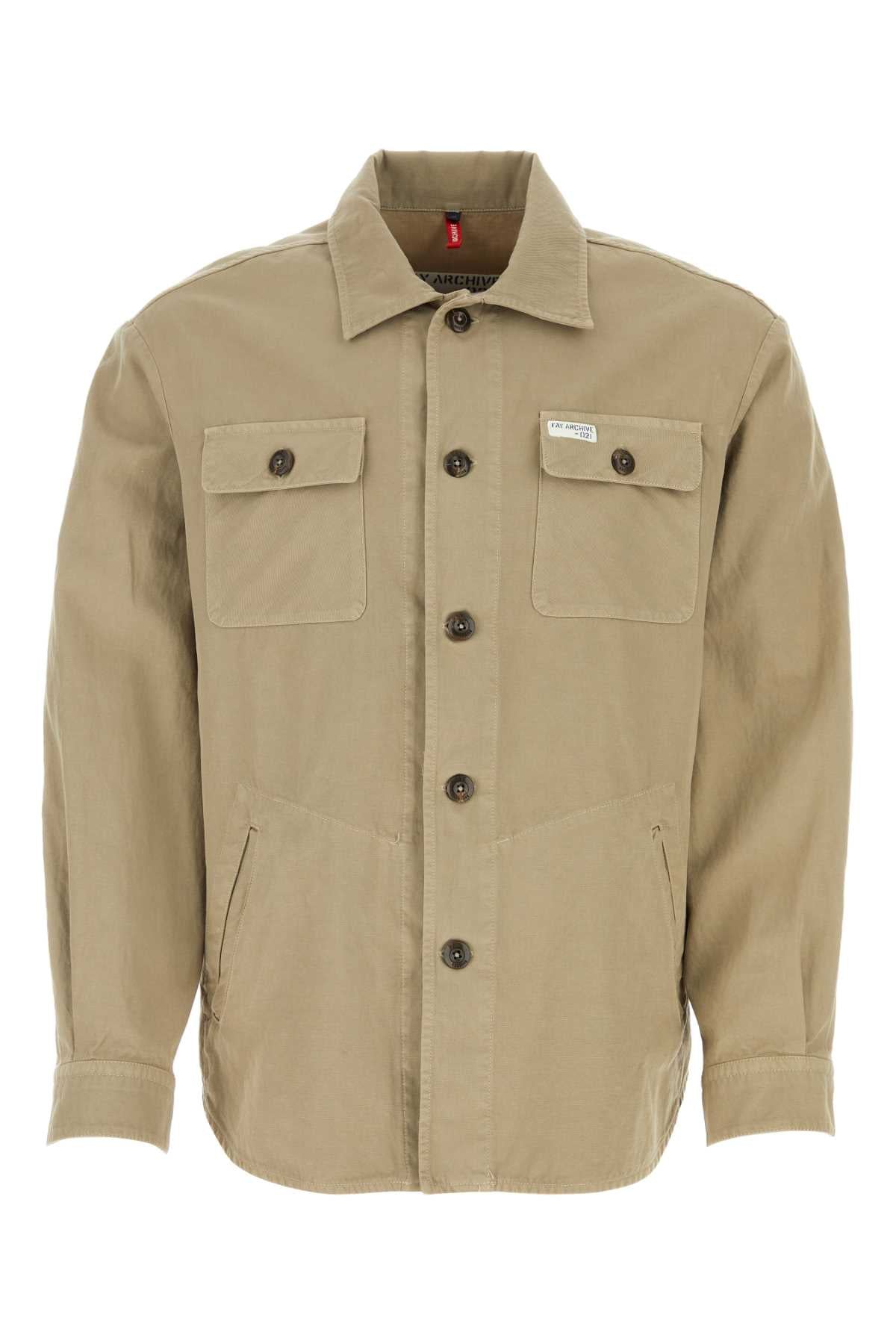 Cappuccino Cotton Blend Shirt C807 Exterior: Linen Camicie