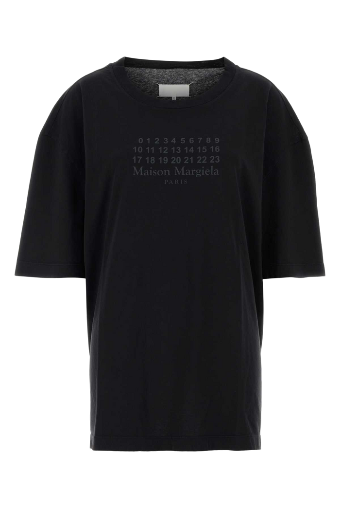 Black Cotton Oversize T-Shirt Washedblack Tessuto Primario: Cotone