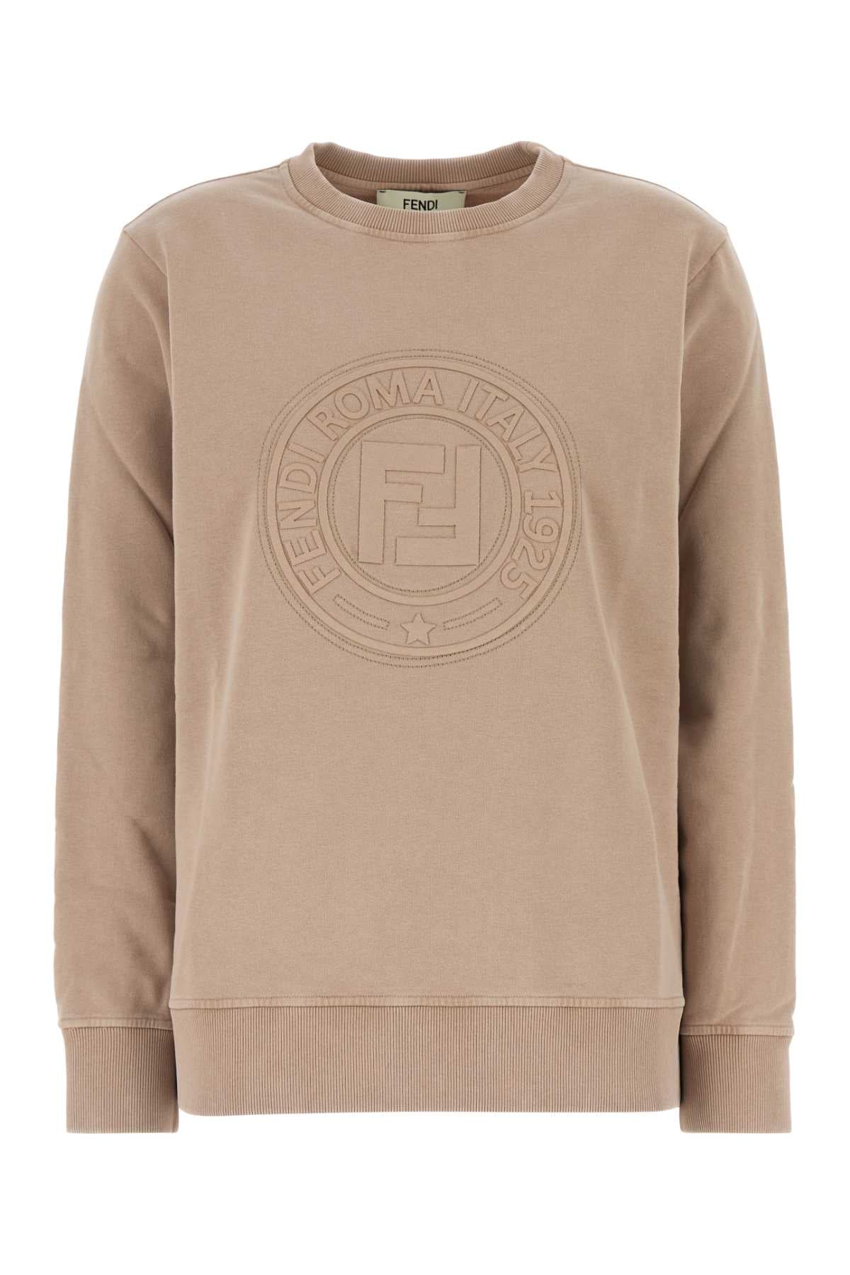 Cappuccino Cotton Oversize Sweatshirt Sabbia Exterior: Felpe