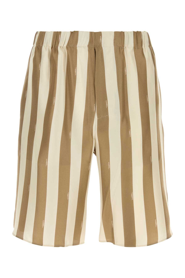 Fendi Silk Exterior: 100% Silk bermuda shorts in beige