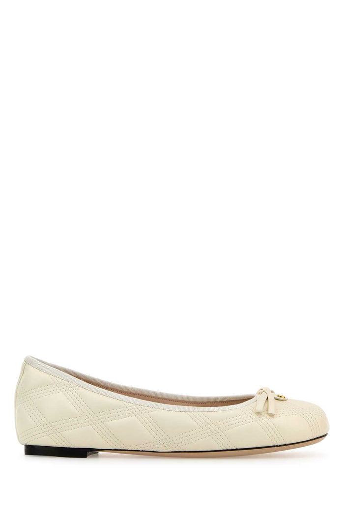 Ivory Leather Ballerinas Ballerine