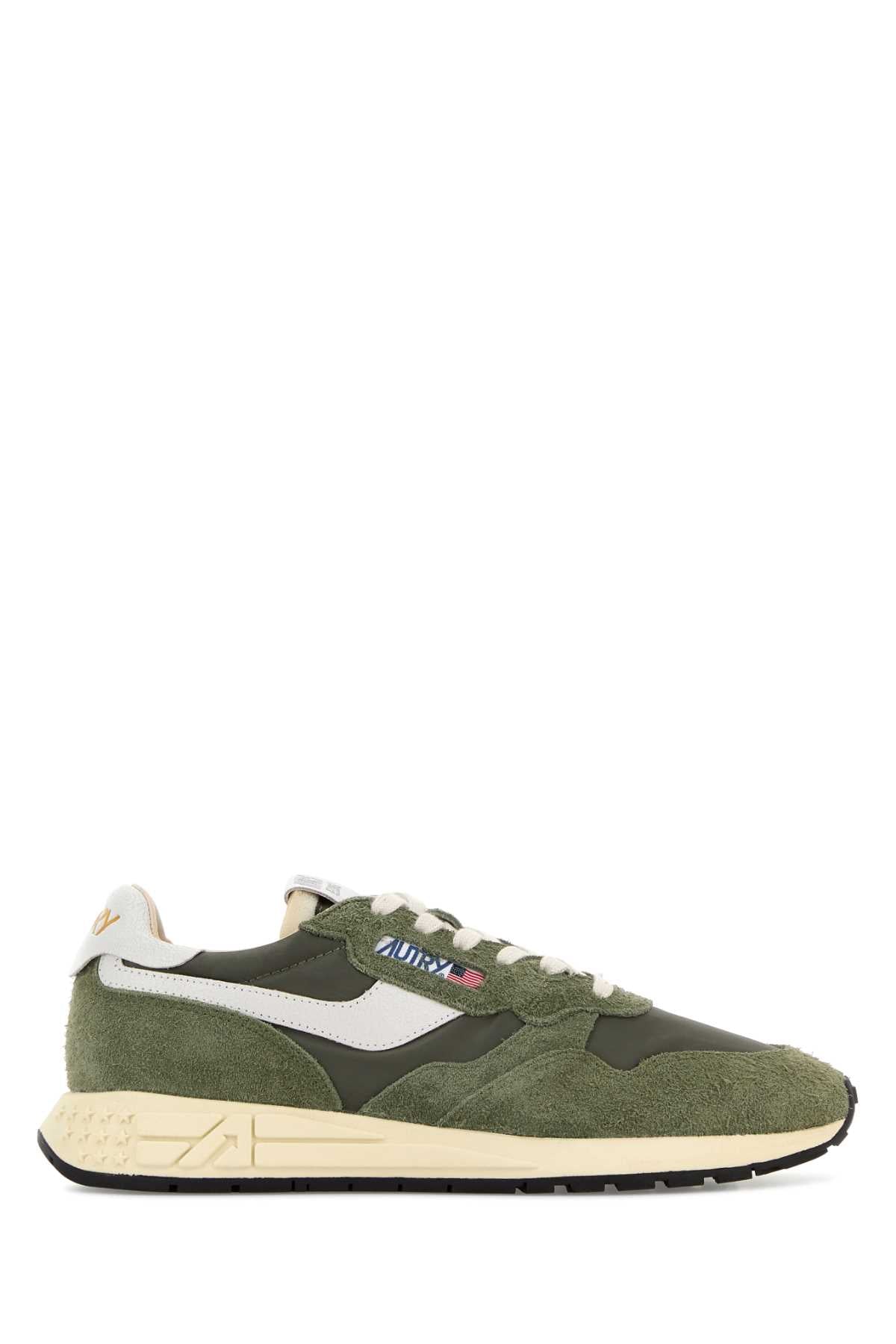 Wwlm Nc37 Nyloncrackwhtsage Nylon + Cow Leather Sneaker