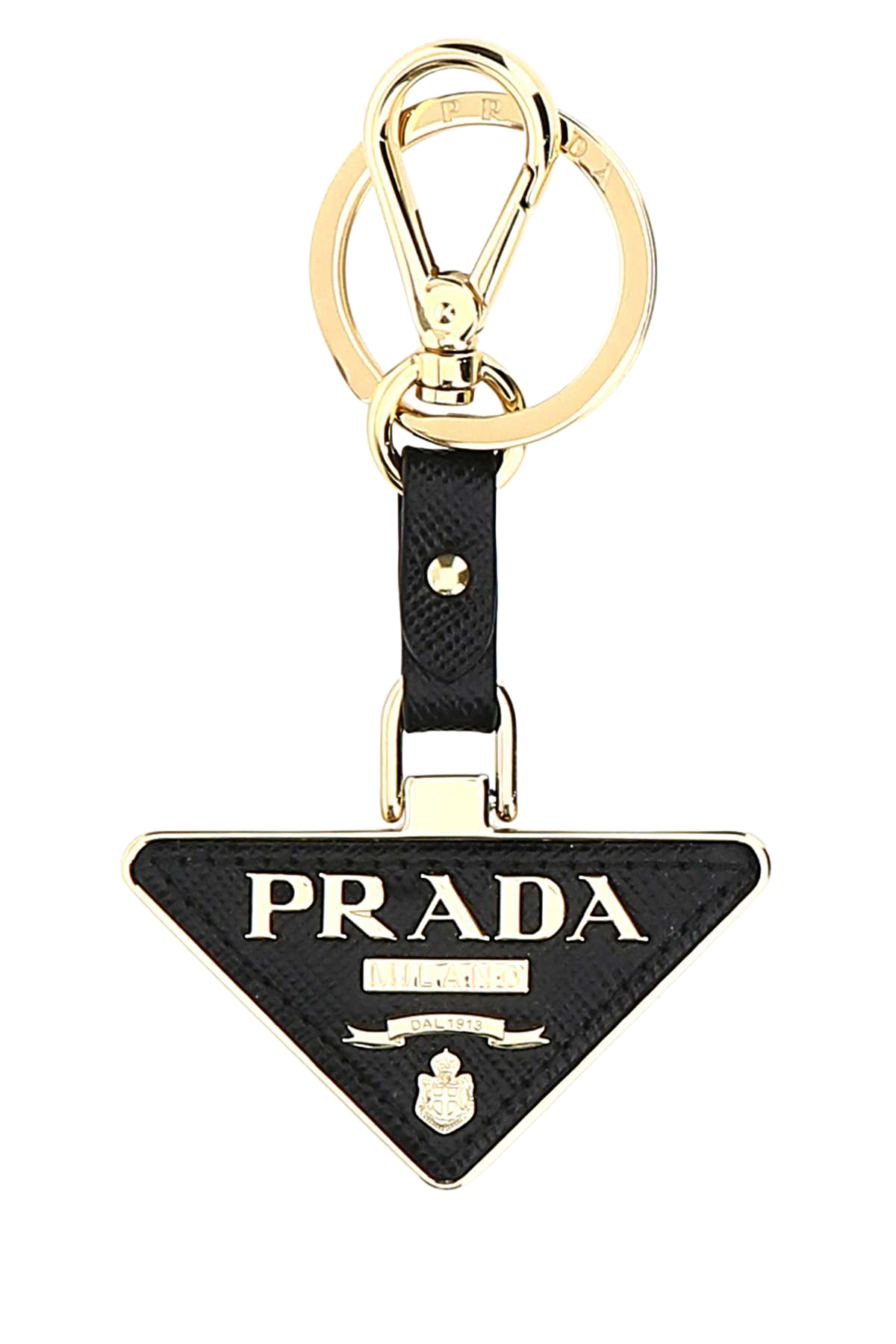 Two-Tone Metal And Leather Key Ring F0002 Steel-calfleather Portachiavi
