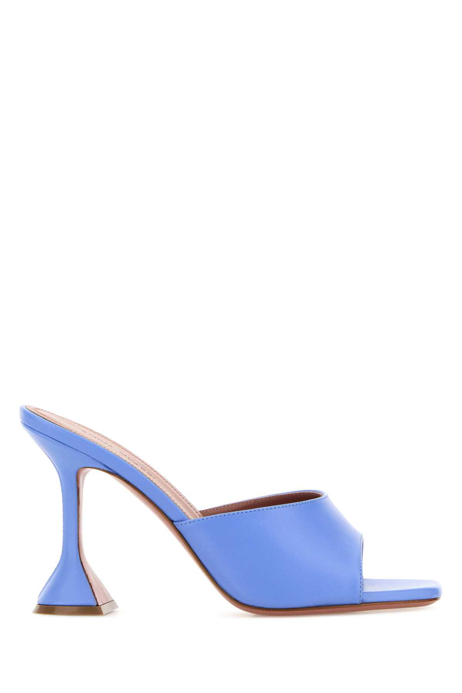 Amina Muaddi Babyblue Exterior: 100% Nappa leather; Interior: 100% Leather; Sole: Leather mule slide in blue