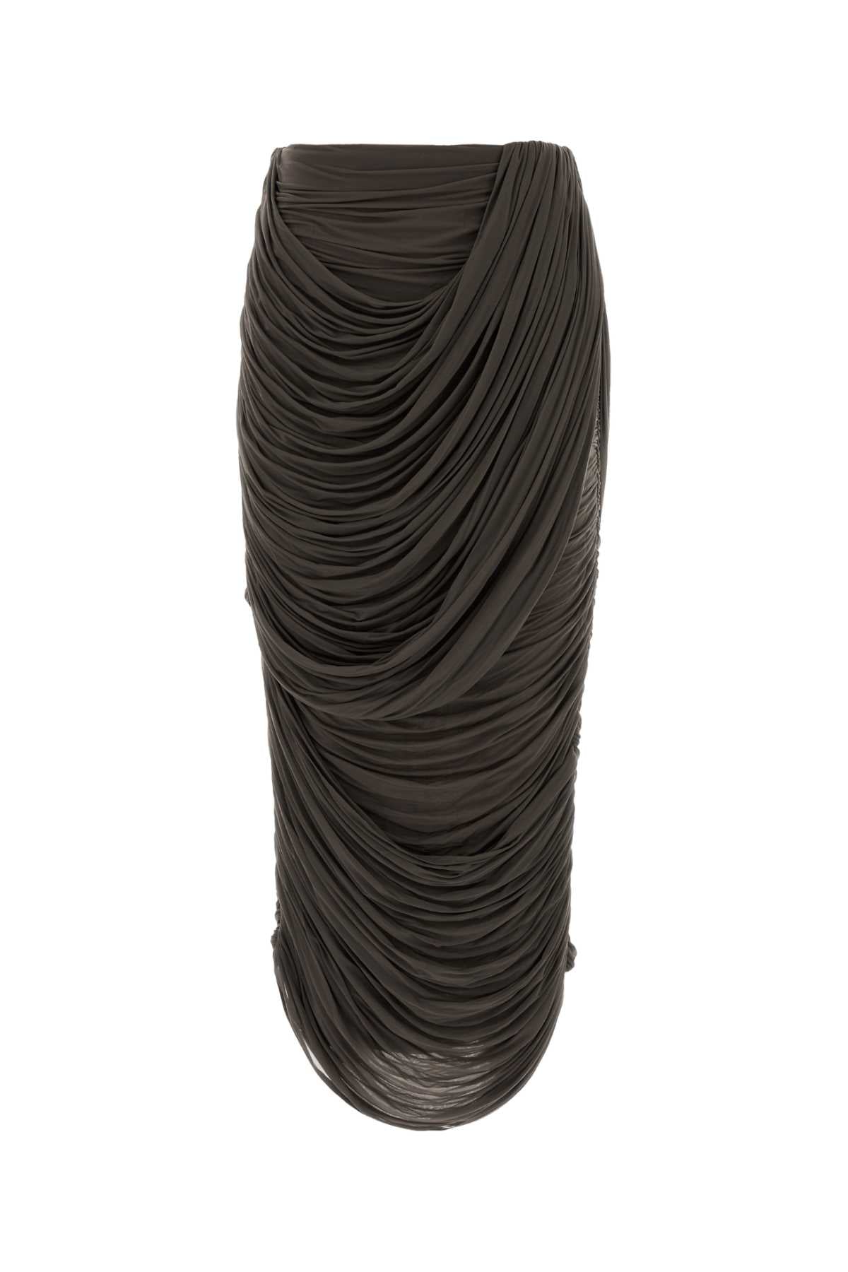 Brown Stretch Cupo Skirt Exterior: Cupro Elastane Gonne