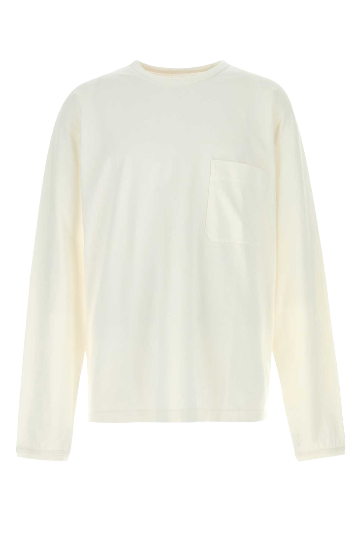 White Cotton T-Shirt Lightcream Exterior