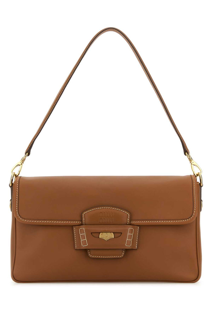 Caramel Leather Penny Shoulder Bag Cognac Borse A Mano