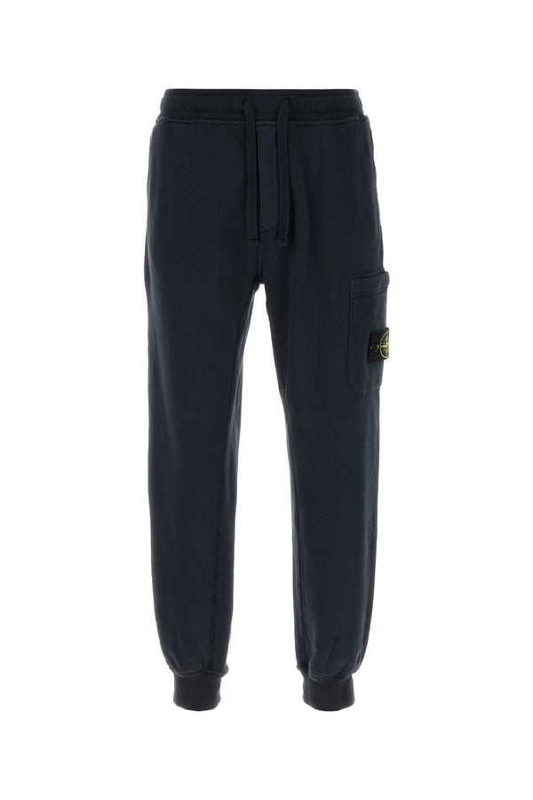 Stone Island Bottoms 100% Cotton joggers in navy
