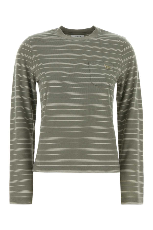 Maison Kitsune Long 100% Lyocell t-shirt in gray
