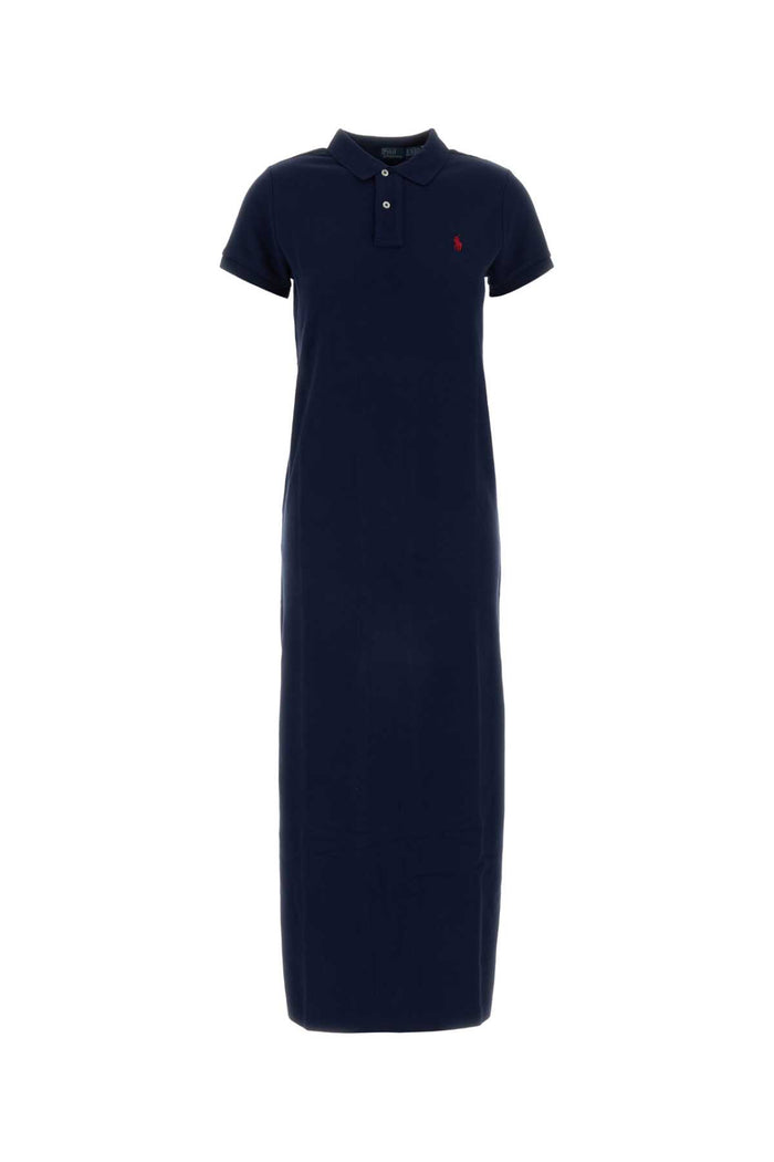 Navy Blue Piquet Polo Dress 003 Exterior: Cotton Abiti